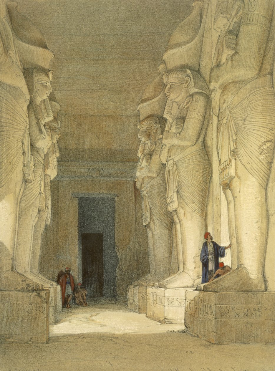 Utgravet tempel til Gysha, Nubia, fra Egypt og Nubia, Vol.1 av David Roberts