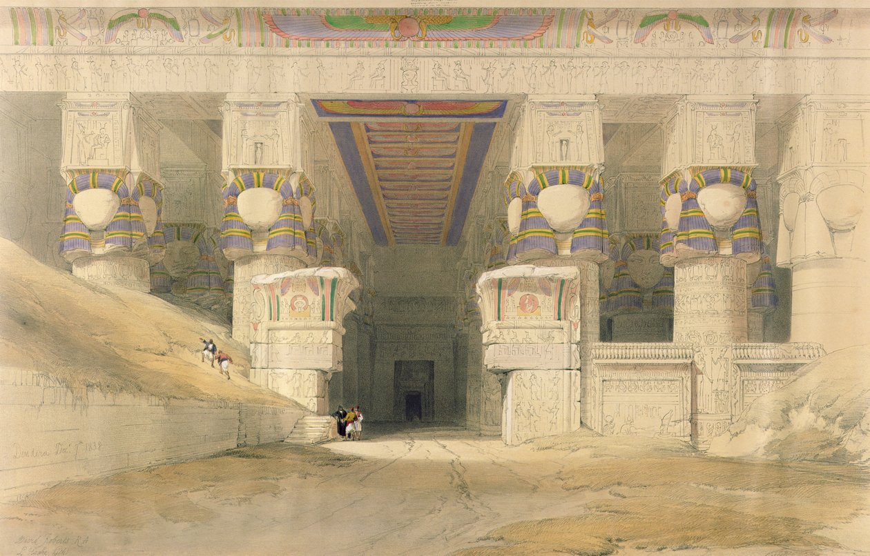 Fasade av Temple of Hathor, Dendarah, fra 