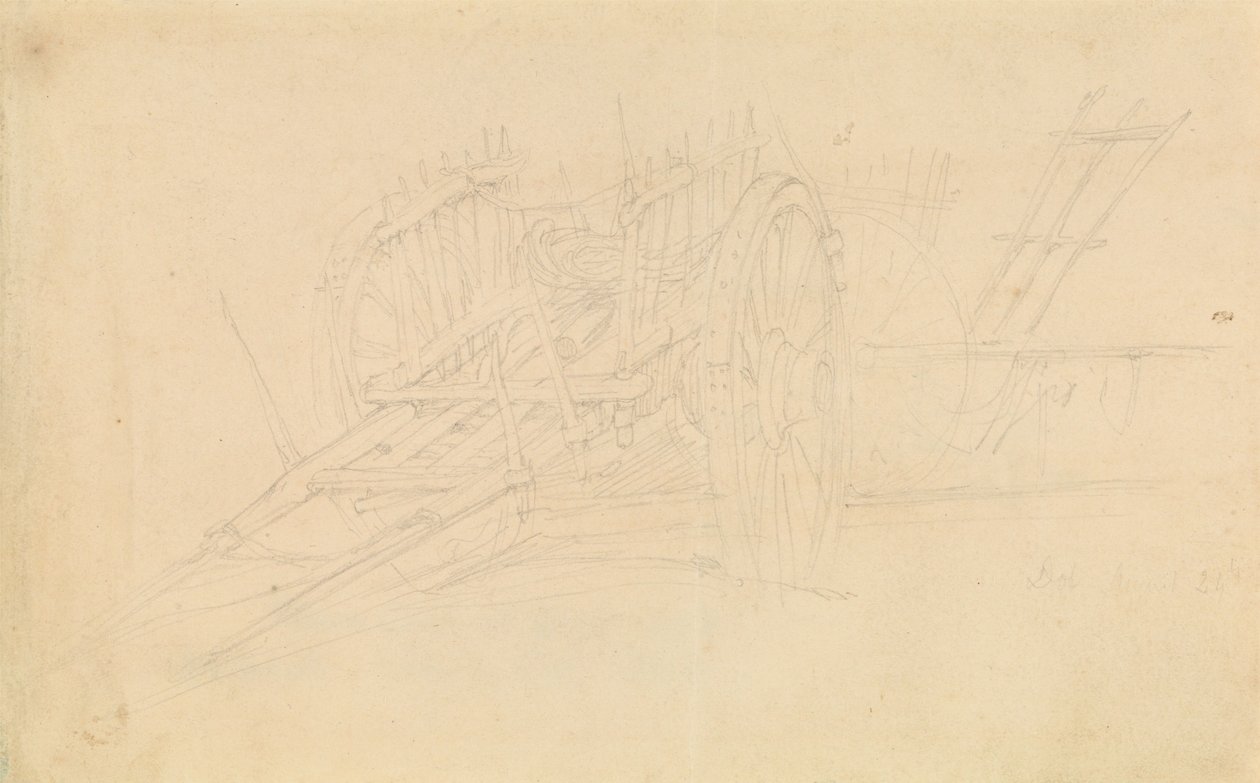 Farm Cart at Dol, 1843 av David Roberts