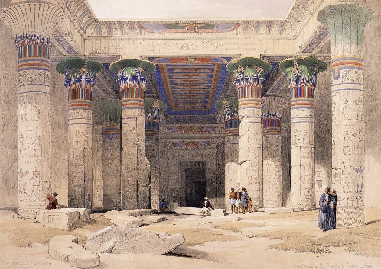 Grand Portico of the Temple of Philae - Nubia, 1842-1849 av David Roberts