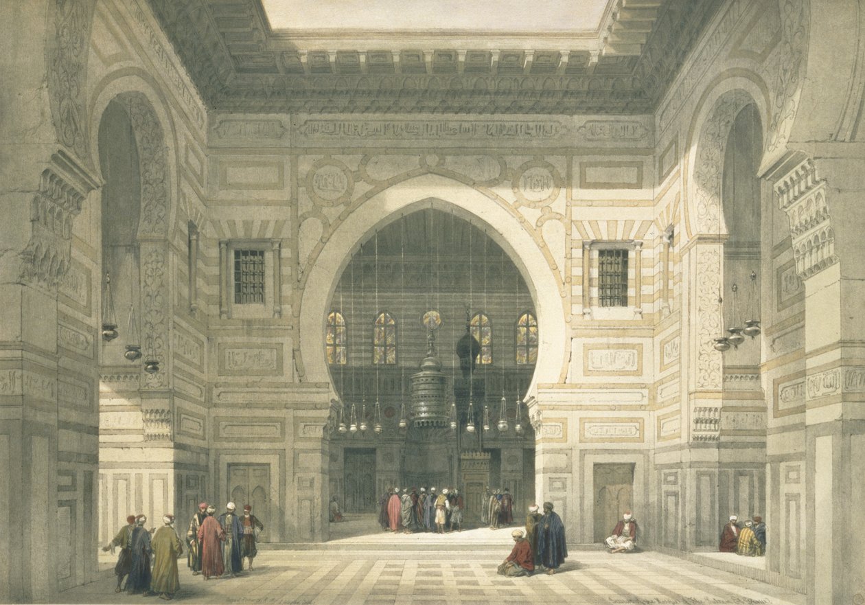 Interiør i moskeen til Sultan Hasan, Kairo, fra Egypt og Nubia, Vol.3 av David Roberts