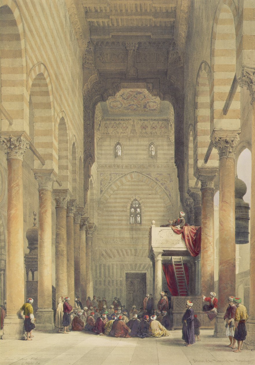 Interiør i Metwalys-moskeen, Kairo, fra Egypt og Nubia, Vol.3 av David Roberts
