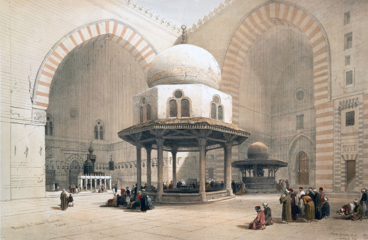 Interiør i moskeen til Sultan al-Ghuri, Kairo, Egypt, 1800-tallet av David Roberts