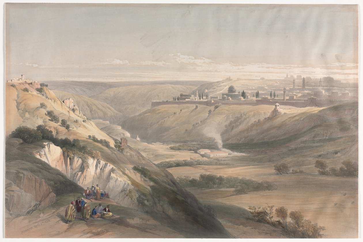 Jerusalem fra Oljeberget av David Roberts