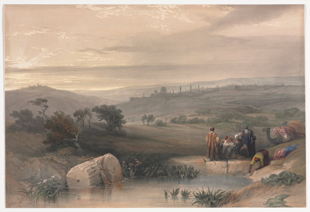 Jerusalem fra nord, 1839. av David Roberts