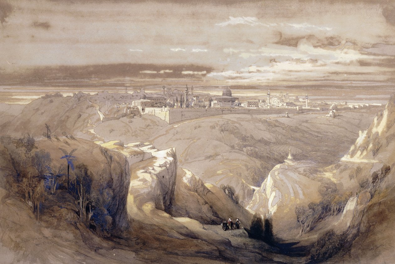 Jerusalem fra veien som fører til Betania, av David Roberts