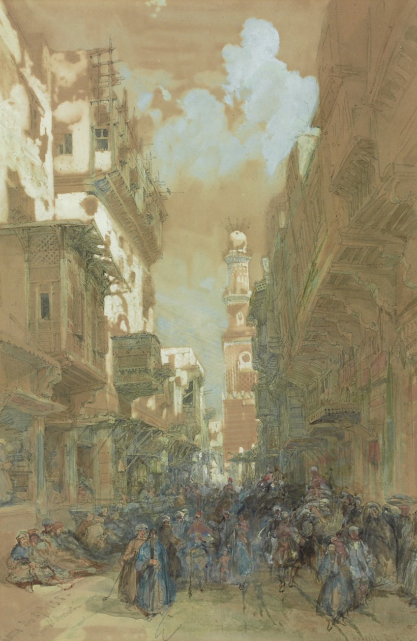 Moskeen El Mooristan, Kairo, Egypt, 1838 av David Roberts