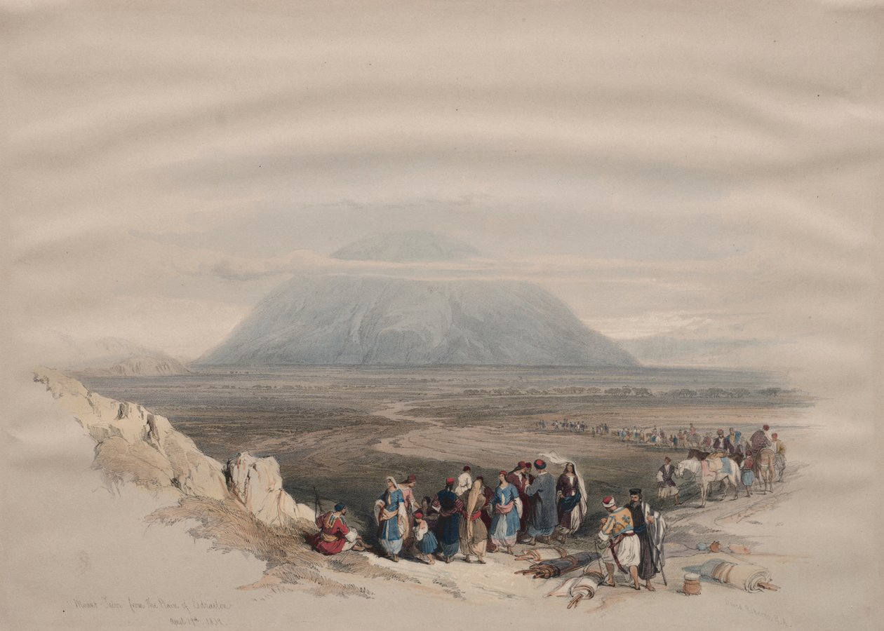 Tabor-fjellet fra Esdraelon-sletten av David Roberts