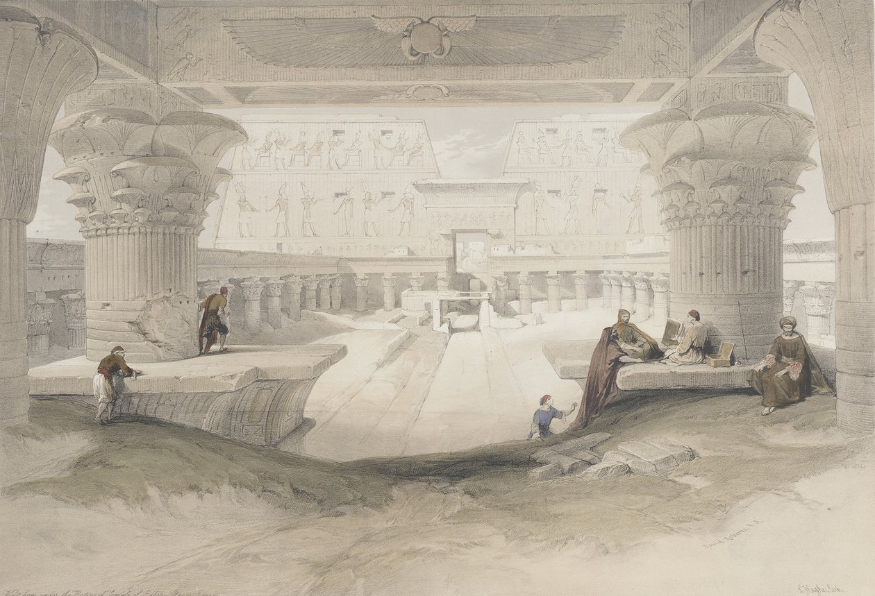 Portikken til tempelet i Edfu av David Roberts