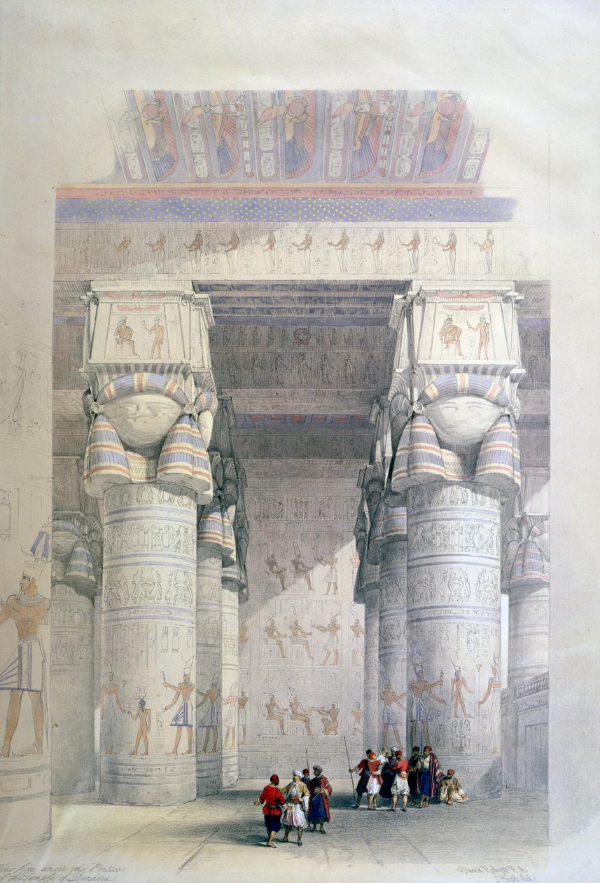 Portiko av Dendera-tempelet, 1800-tallet av David Roberts