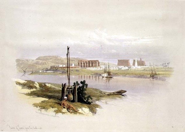Ruiner av Luxor fra sør-vest, fra 