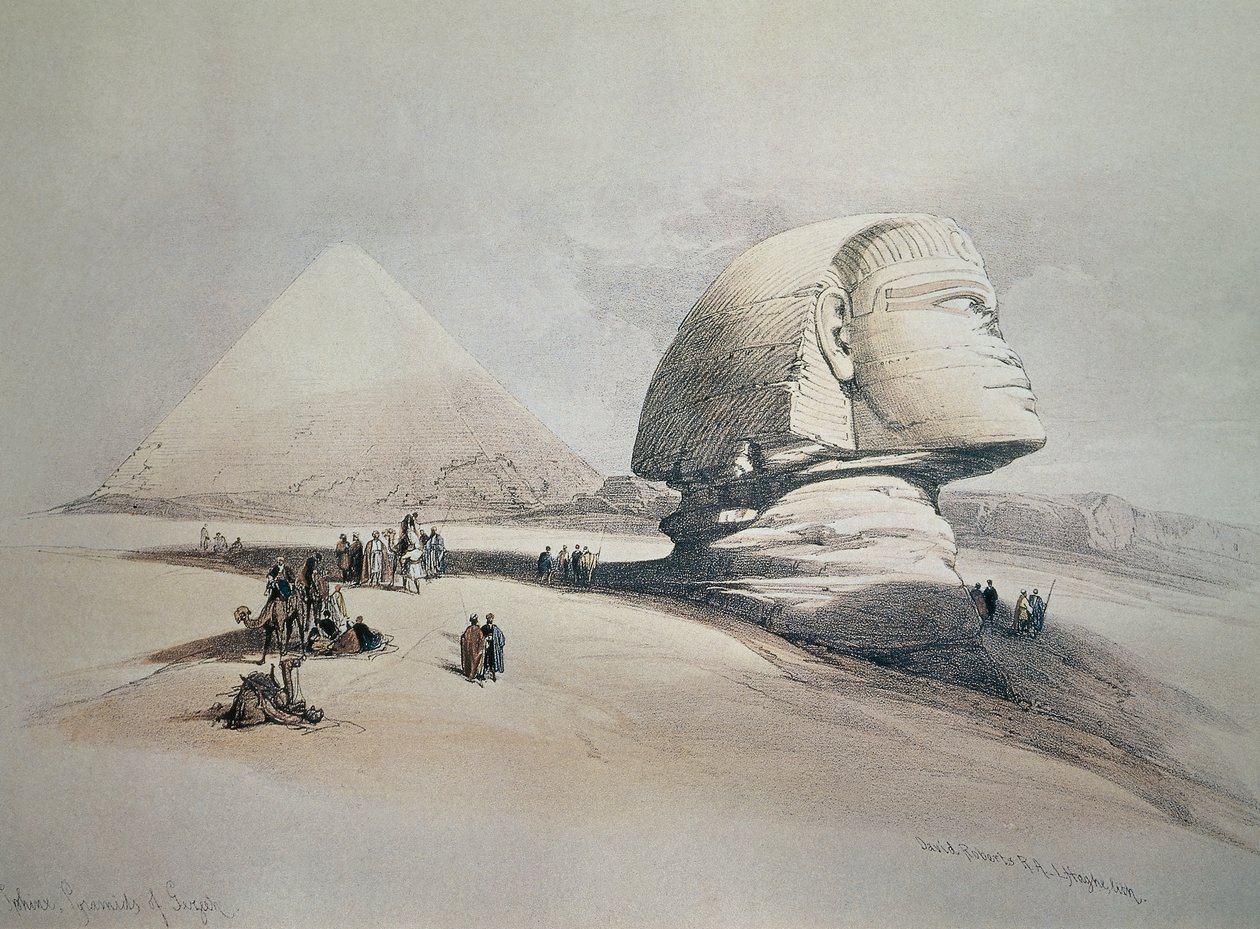 Sphynx ved Giza. Litografi av David Roberts