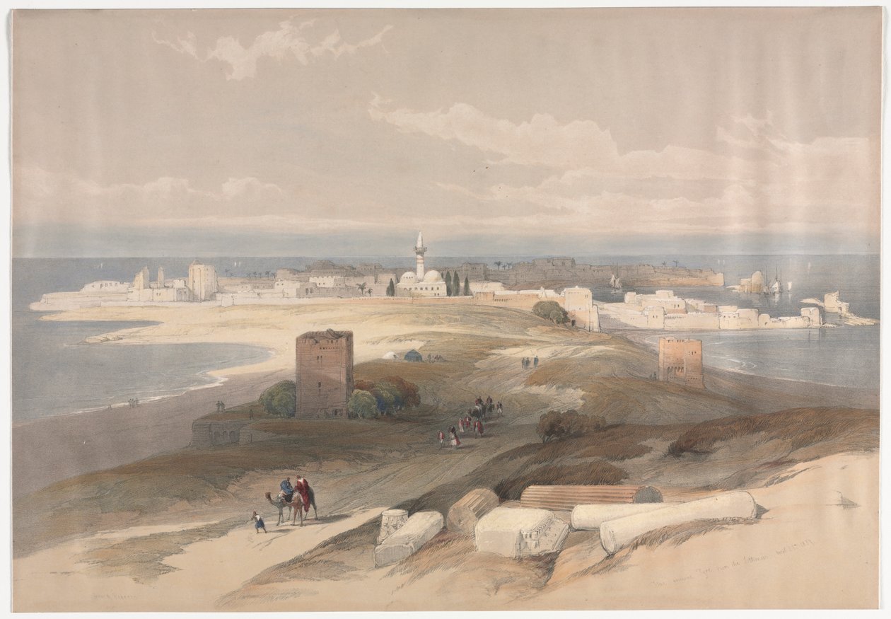 Sur eller Tsor, eldgammelt dekk fra Isthmus, 1839. av David Roberts