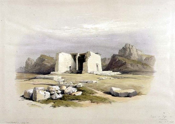 Tempel ved Taffah i Nubia, fra "Egypt and Nubia", Vol.1 (litho) av David Roberts