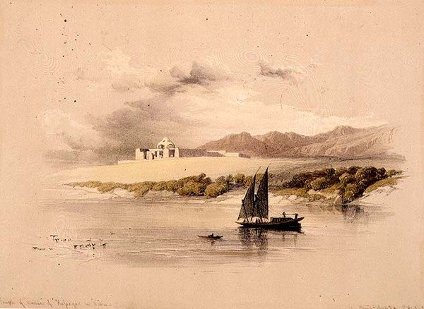 Temple of Amdda of Halsaya i Nubia, fra "Egypt and Nubia", Vol.1 (litho) av David Roberts