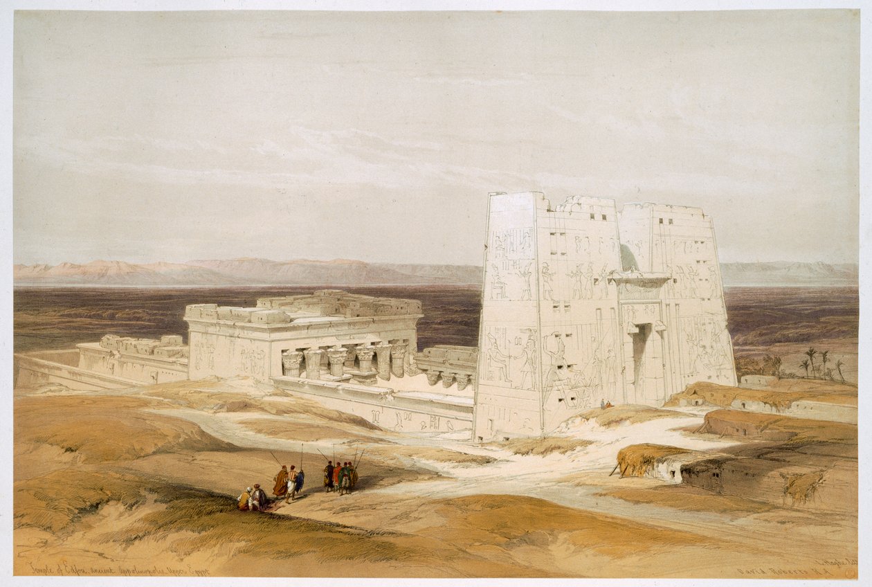 Temple of Edfu, gamle Apollinopolis, Øvre Egypt, 1800-tallet av David Roberts