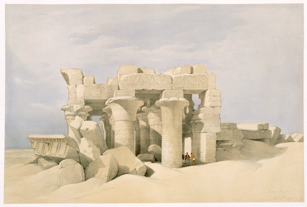 Temple of Sobek og Horuss ved Kom Ombo, Egypt, 1800-tallet av David Roberts