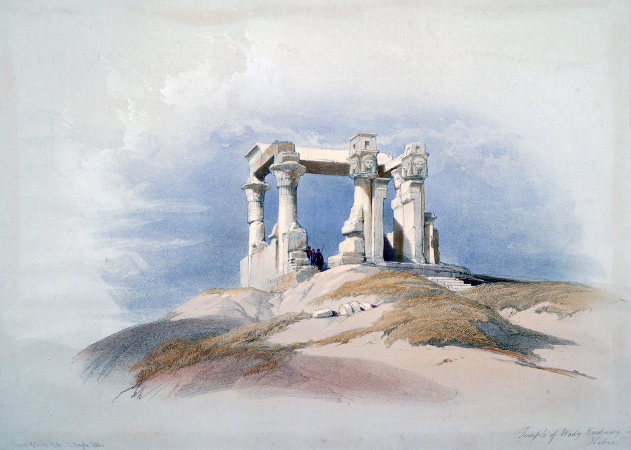 Temple of Wady Kardassy, ​​Nubia, 1800-tallet av David Roberts