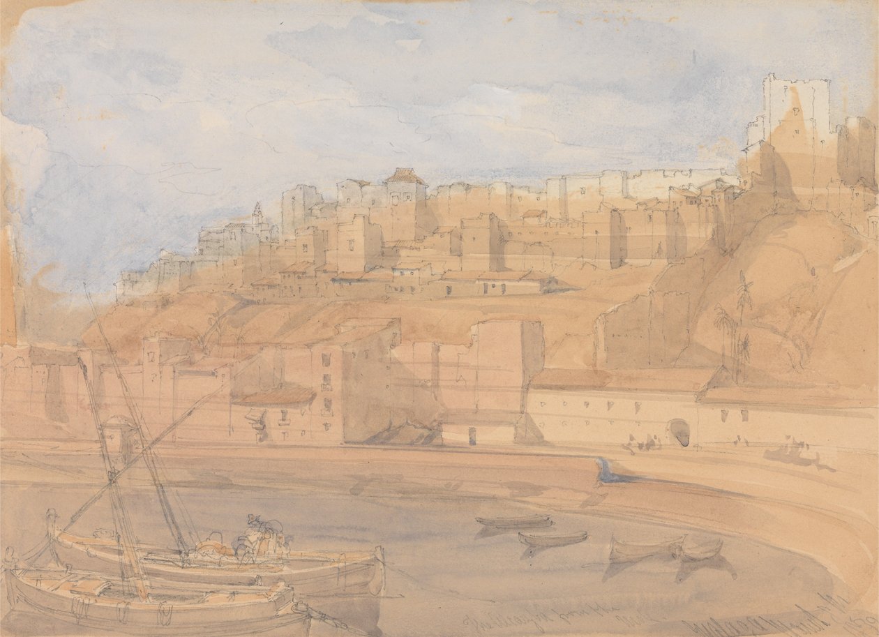 Alcazaba sett fra Mole, Málaga av David Roberts