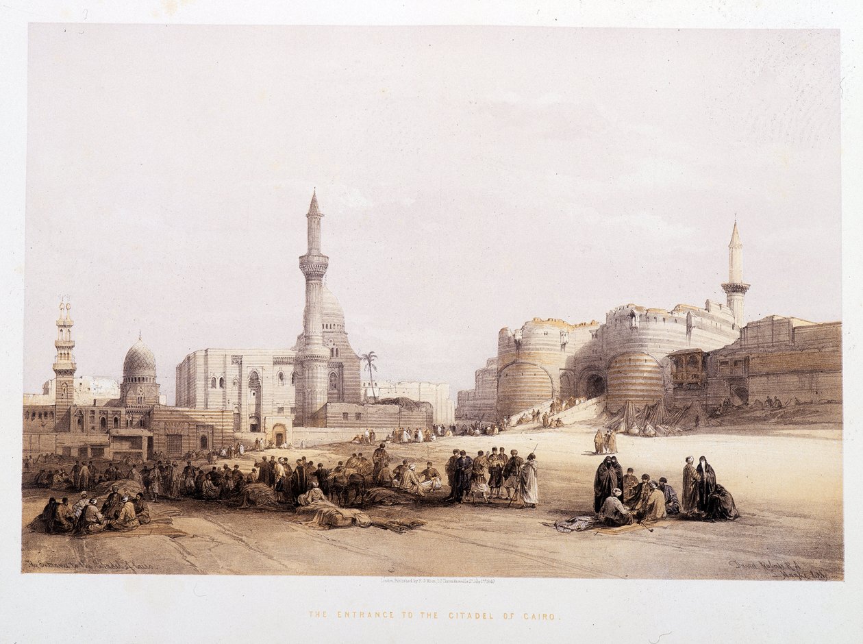 Inngangen til citadellet i Kairo (Kairo) - i "" Det hellige land"" av David Roberts, London 1849 av David Roberts