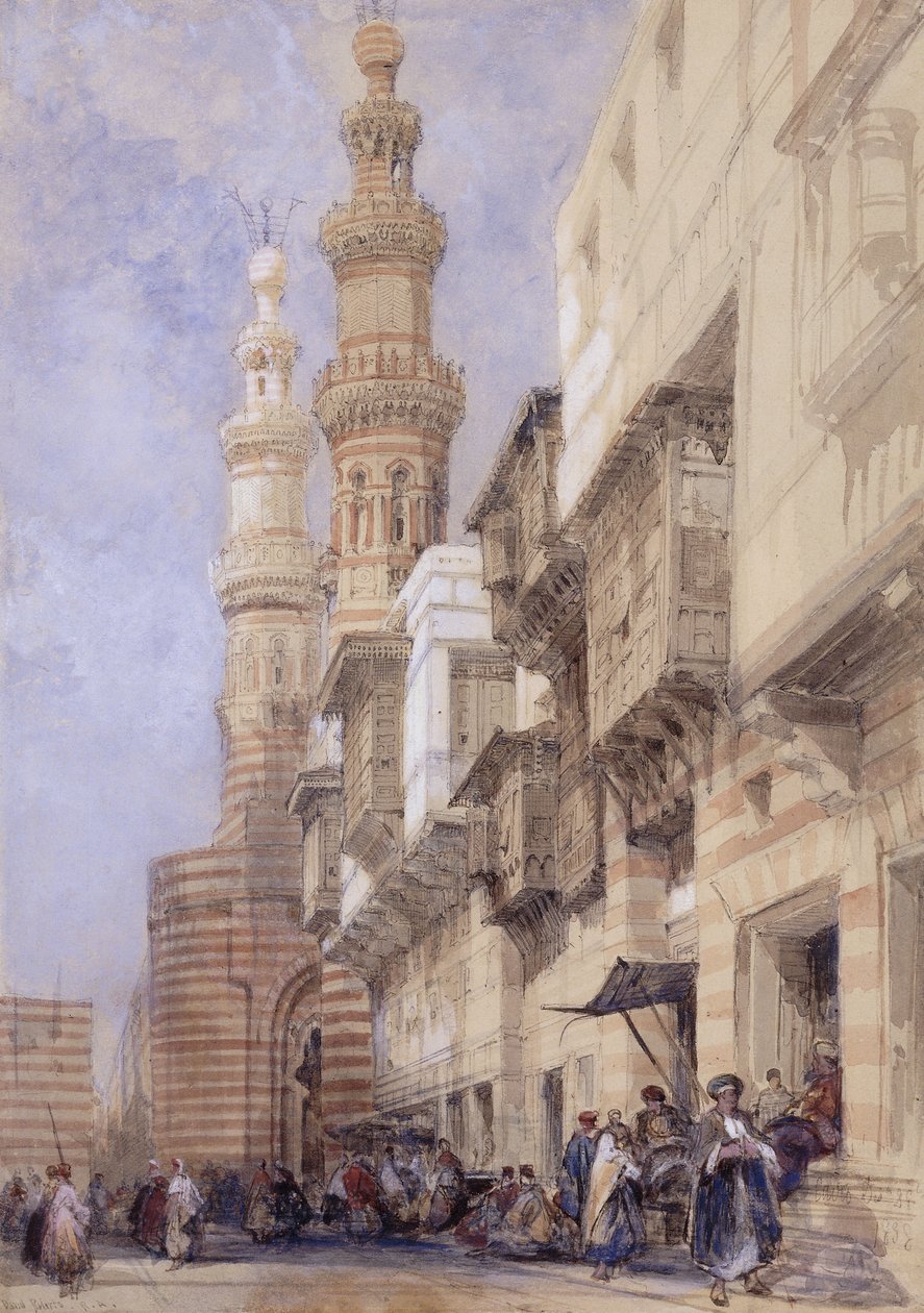 Porten til Metwaley, Kairo, 1838 av David Roberts