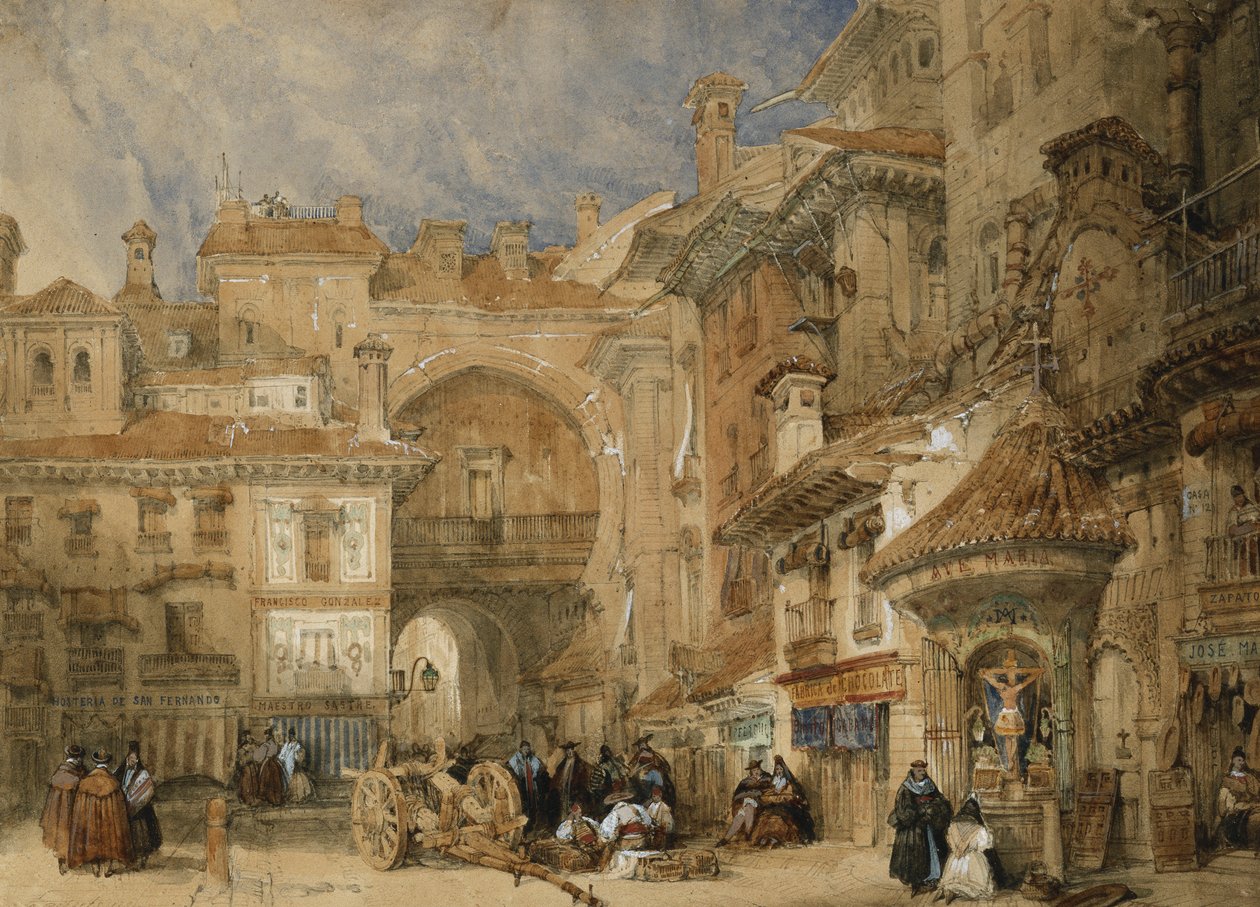 Porten til Viva Rambla, Granada, 1834 av David Roberts