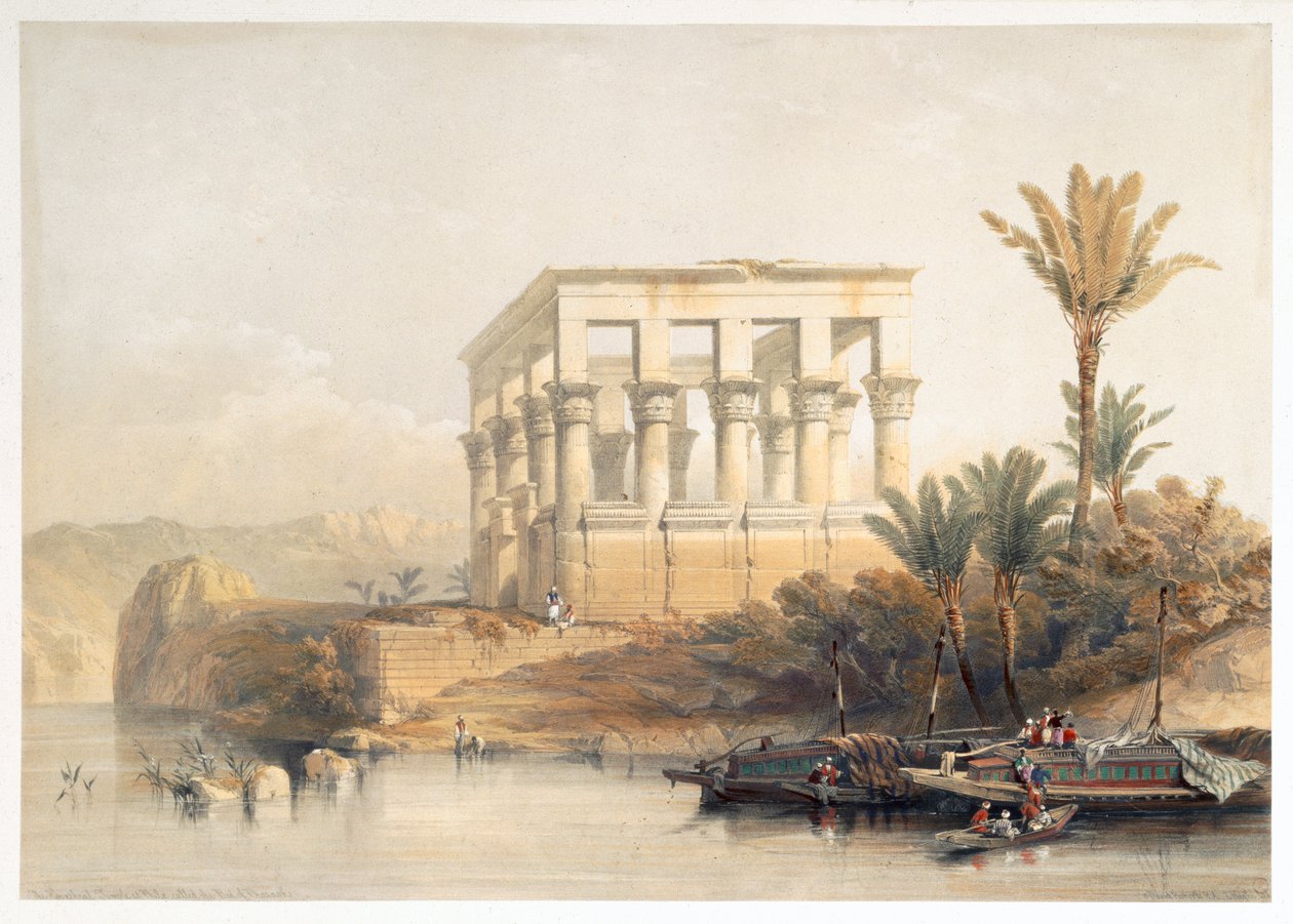 Hypaethral-tempelet i Philae, kalt Faraos seng, Egypt, 1849 av David Roberts