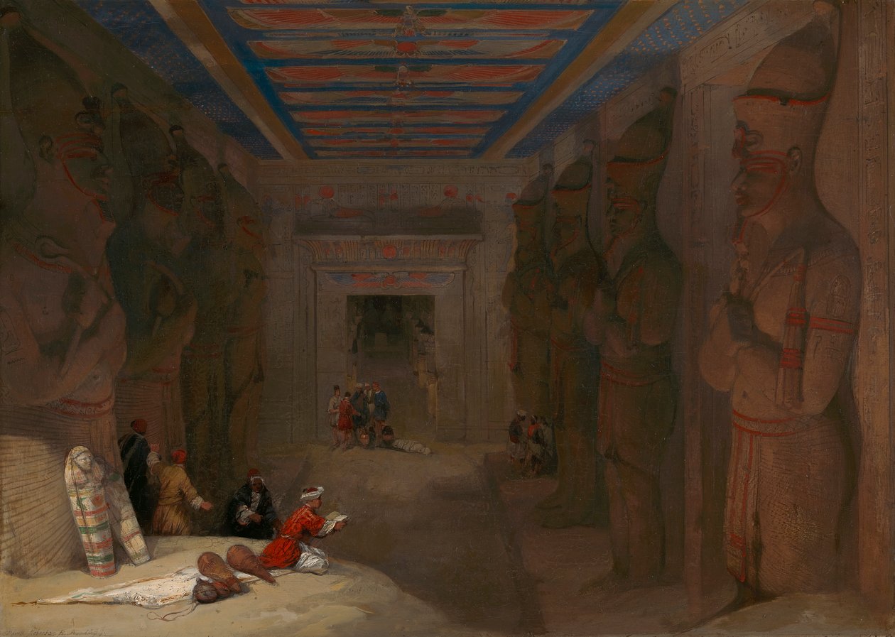 Hypostylehallen til det store tempelet i Abu Simbel, Egypt av David Roberts