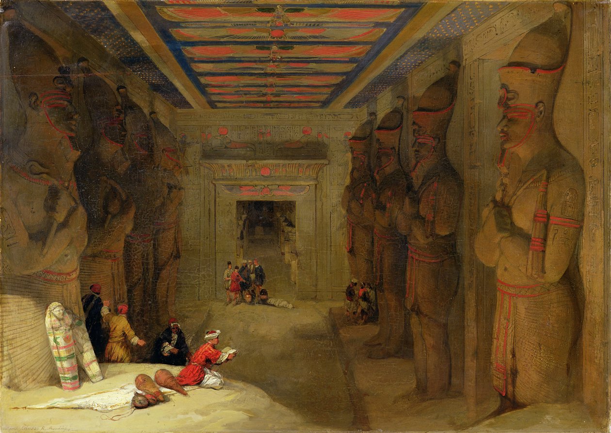 Hypostyle Hall of the Great Temple i Abu Simbel, Egypt av David Roberts