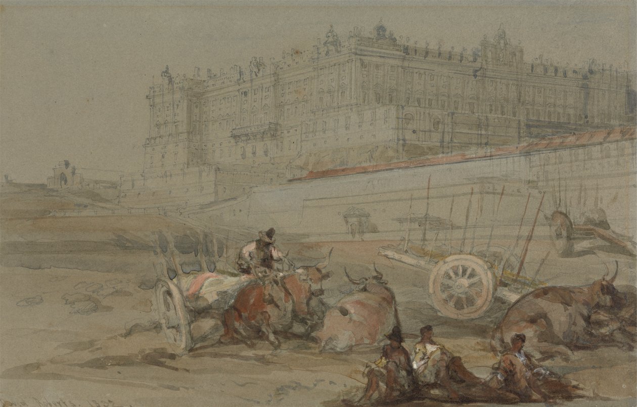 Det kongelige palass, Madrid, 1832 av David Roberts