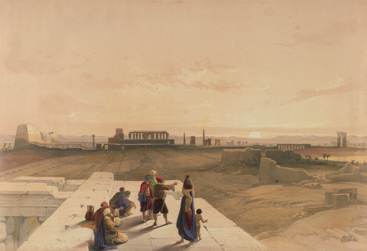 Ruinene av Karnak fra Vesten, fra Egypt og Nubia, Vol.1 av David Roberts