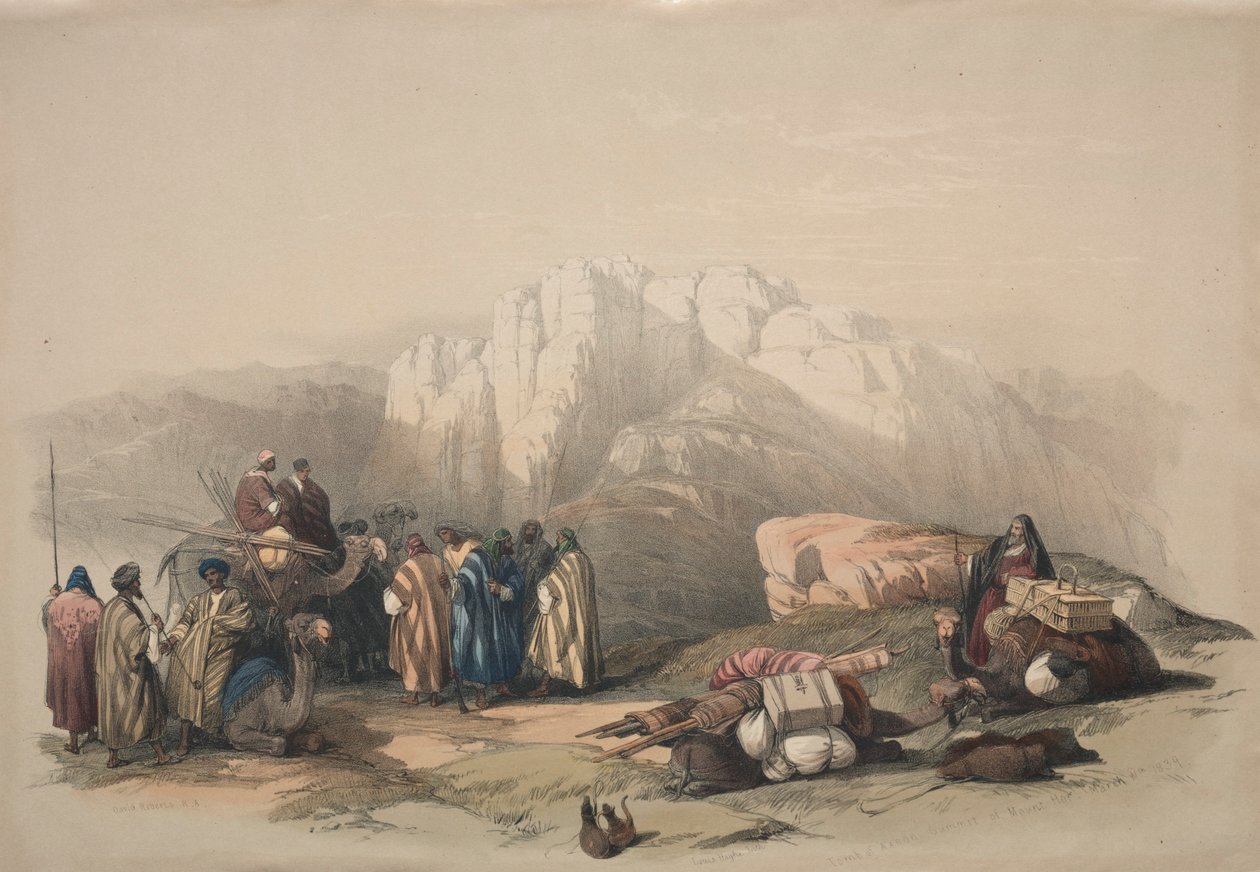 Arons grav, toppen av Horeb-fjellet, 1839. av David Roberts