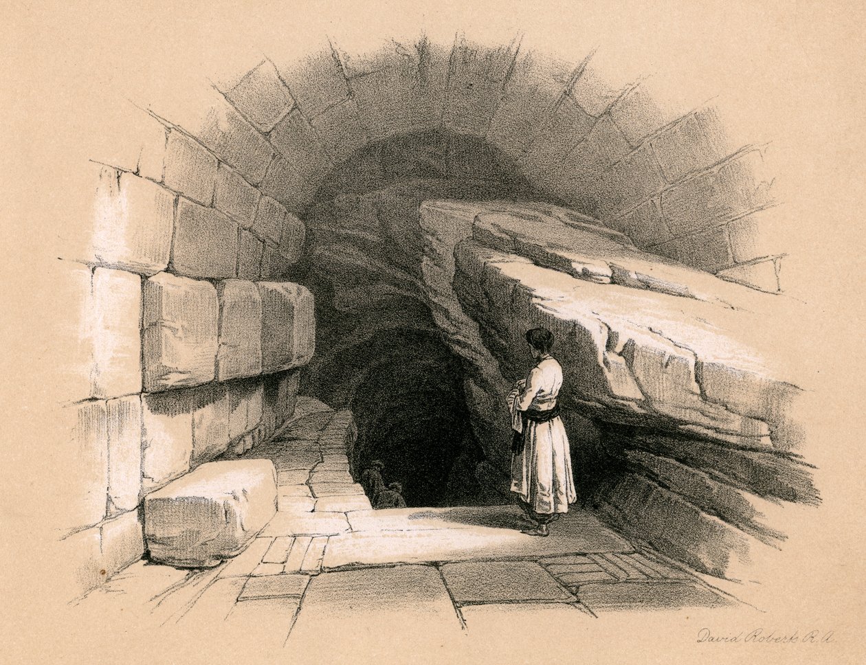 Øvre fontene i Siloam, 1855. av David Roberts