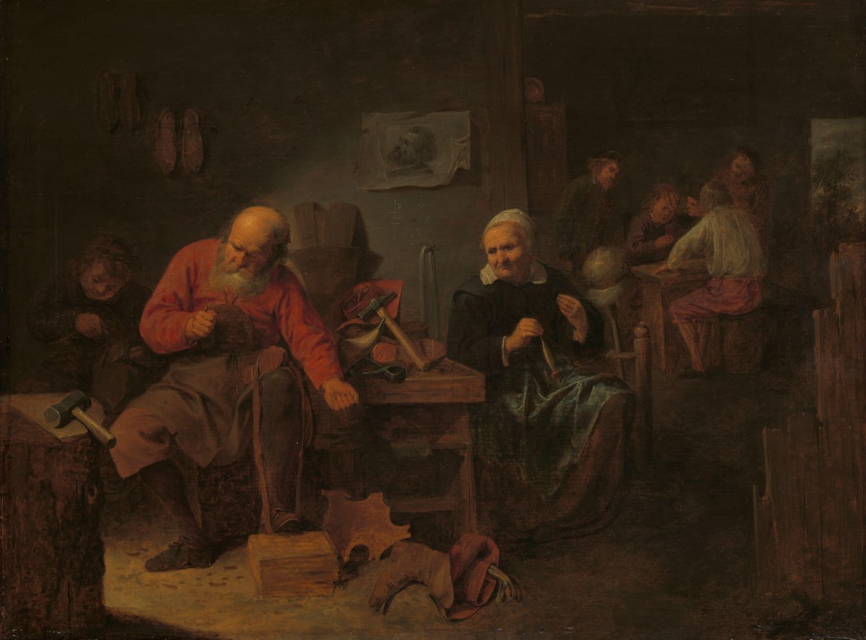 Interiør i en skomakerbutikk av David Ryckaert (III)