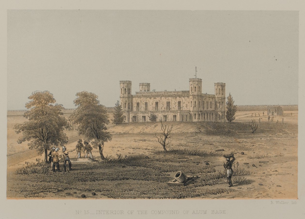 Interiøret i forbindelsen til Alambagh, Lucknow av David Scott Lieutenant Colonel (after) Dodgson