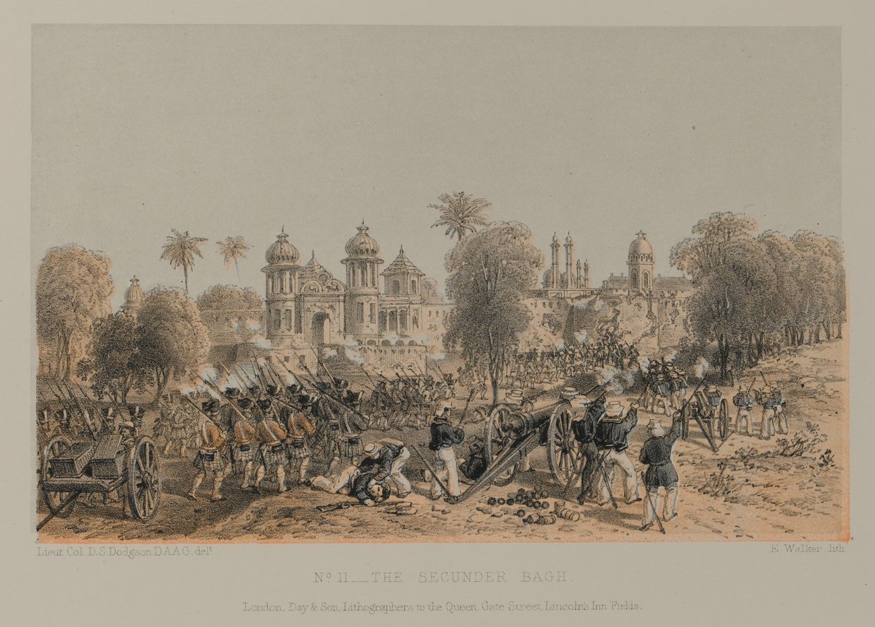 The Secunder Bagh, Lucknow av David Scott Lieutenant Colonel (after) Dodgson