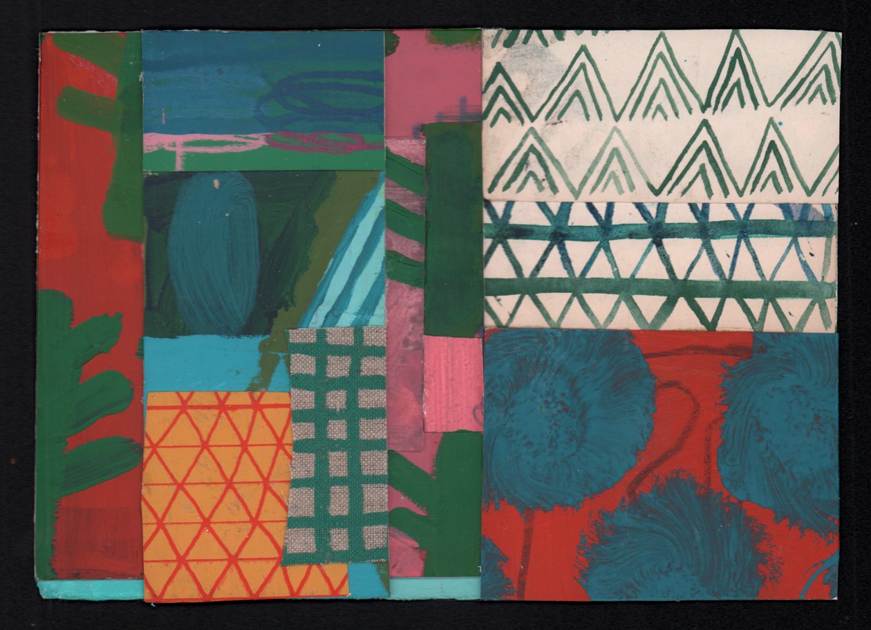 Mycelium, 2023 (maling og collage) av David Shillinglaw