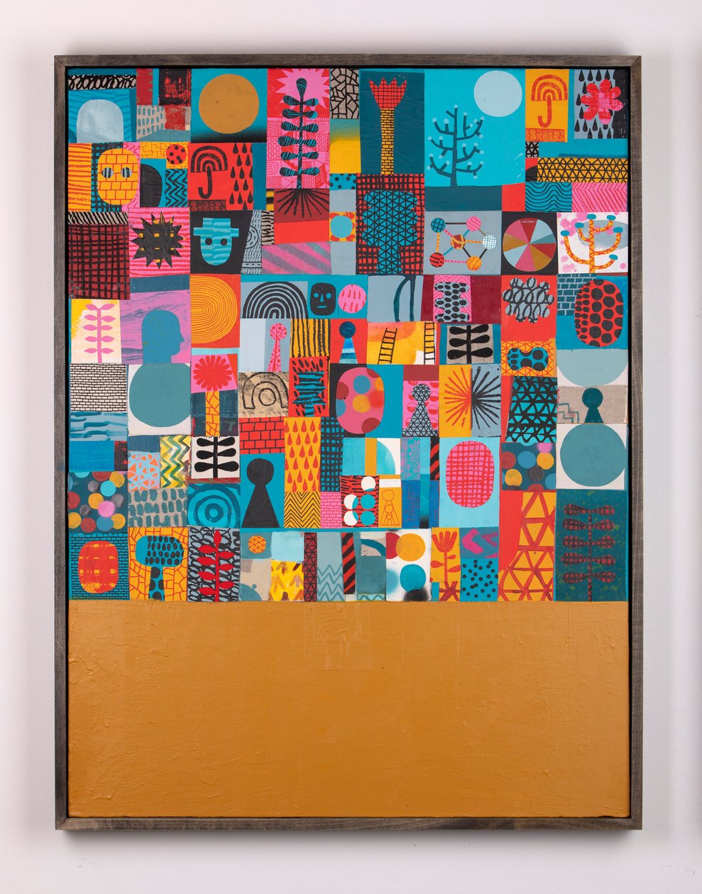 The Overwhelming Om, 2020 (maling og collage på lerret) av David Shillinglaw