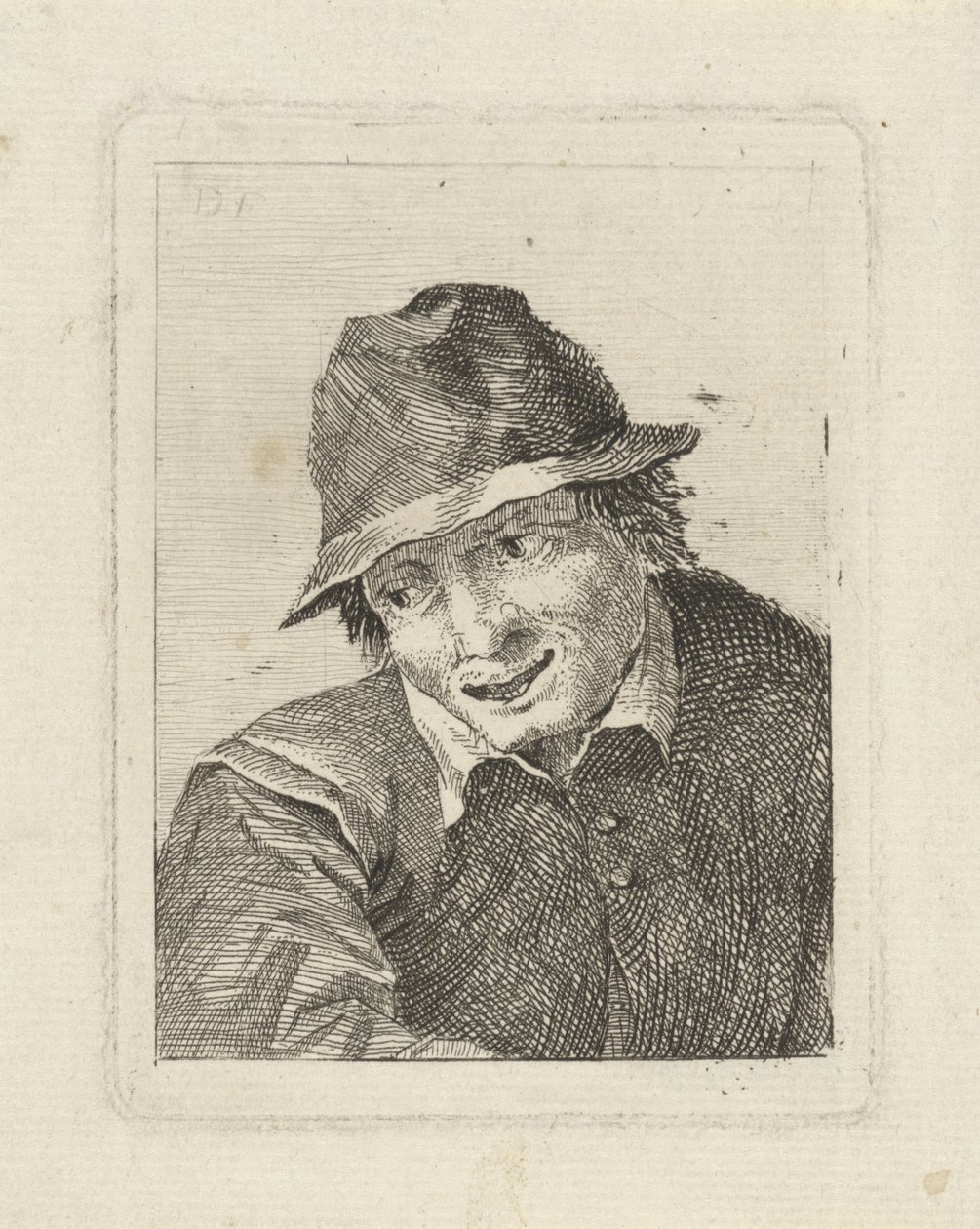 Byste av en mann med hatt ser til høyre av David Teniers (II)