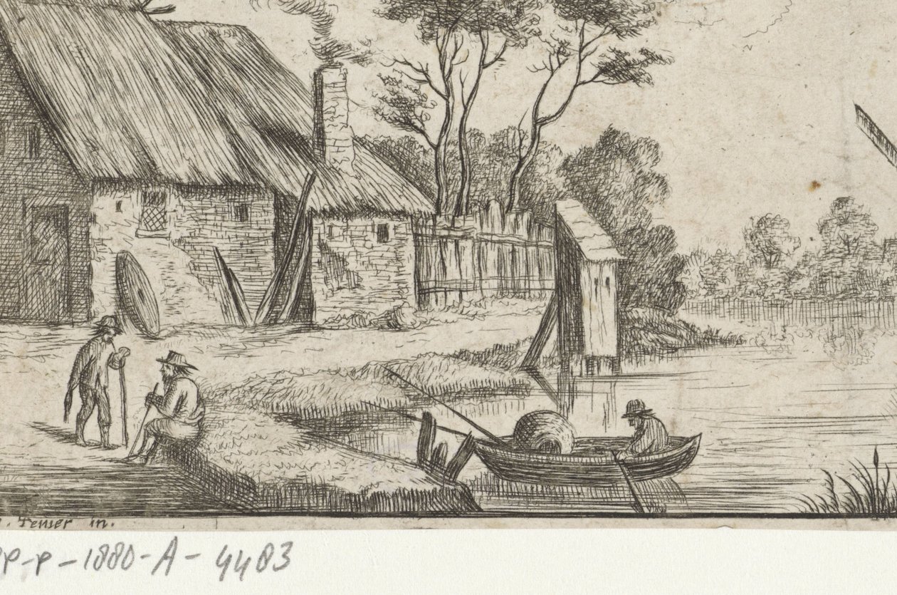 Landskap med gård og vann av David Teniers (II)