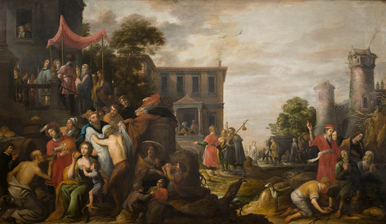 De syv barmhjertighetens verk, 1637. av David Teniers the Elder