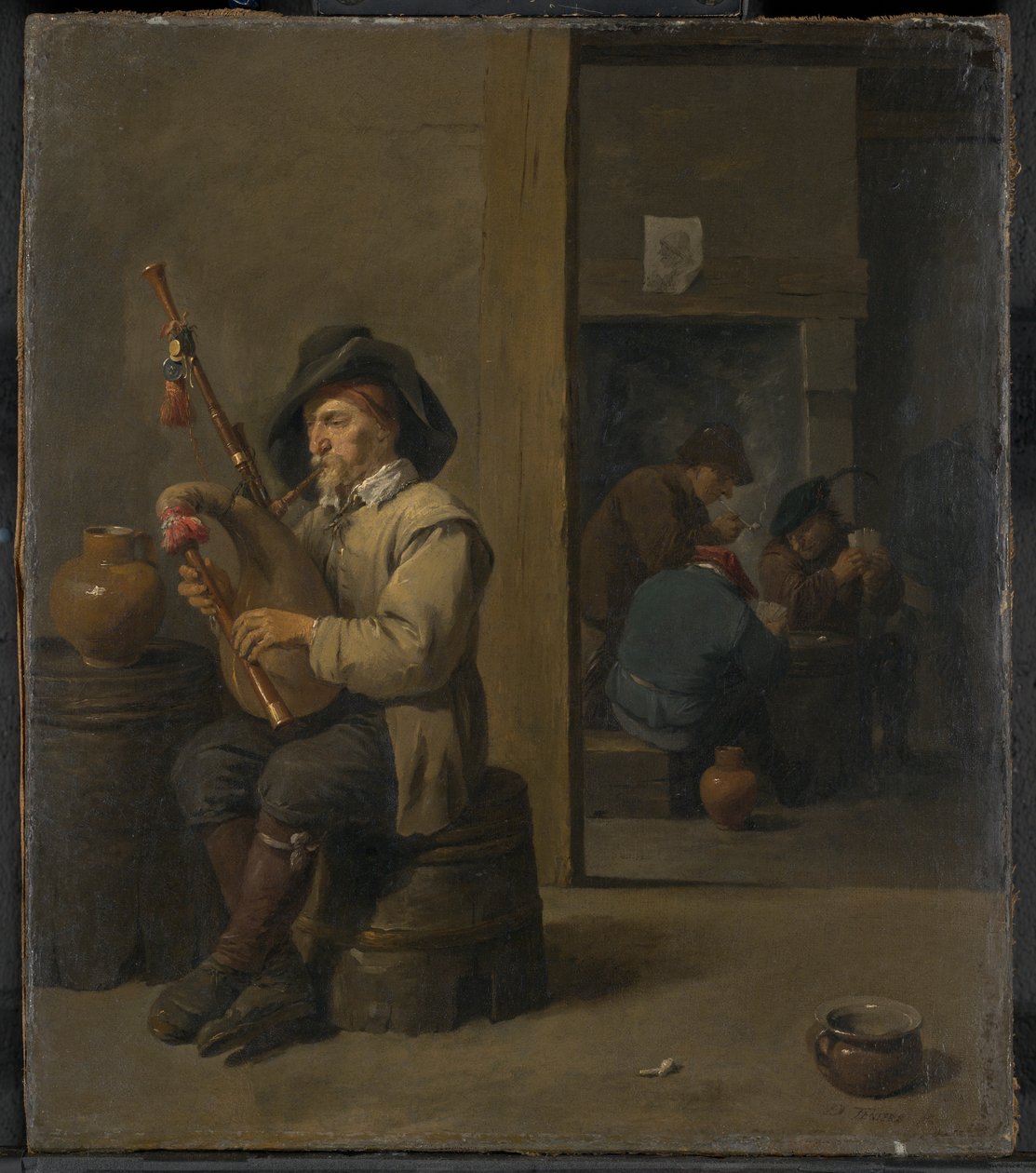 Sekkepiper på et vertshus av David Teniers the Younger