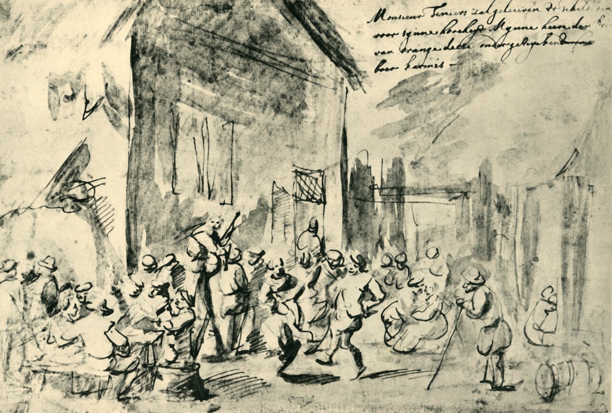 Countrydans, midten av slutten av 1600-tallet, 1943. av David Teniers the Younger