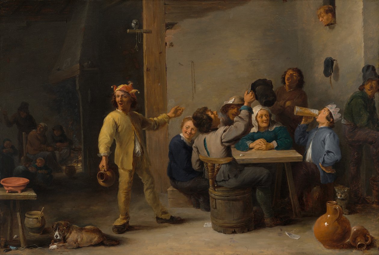 Bønder feirer tolvte natt av David Teniers the Younger