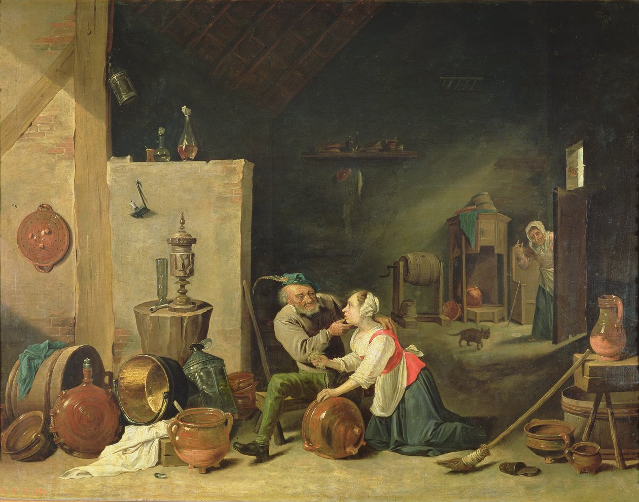 Den gamle mannen og tjeneren, 1800 av David Teniers the Younger