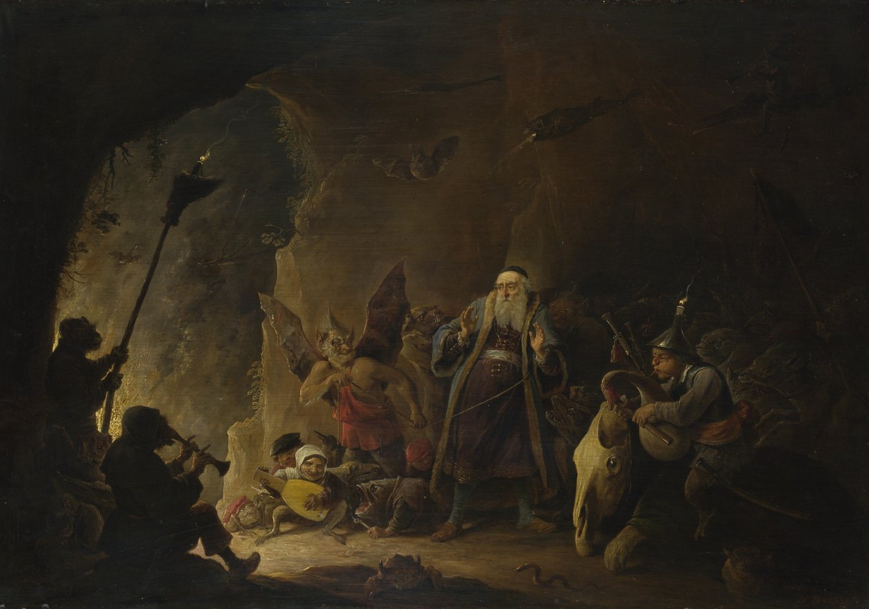 Den rike mannen blir ført til helvete, ca. 1647-1648 av David Teniers the Younger