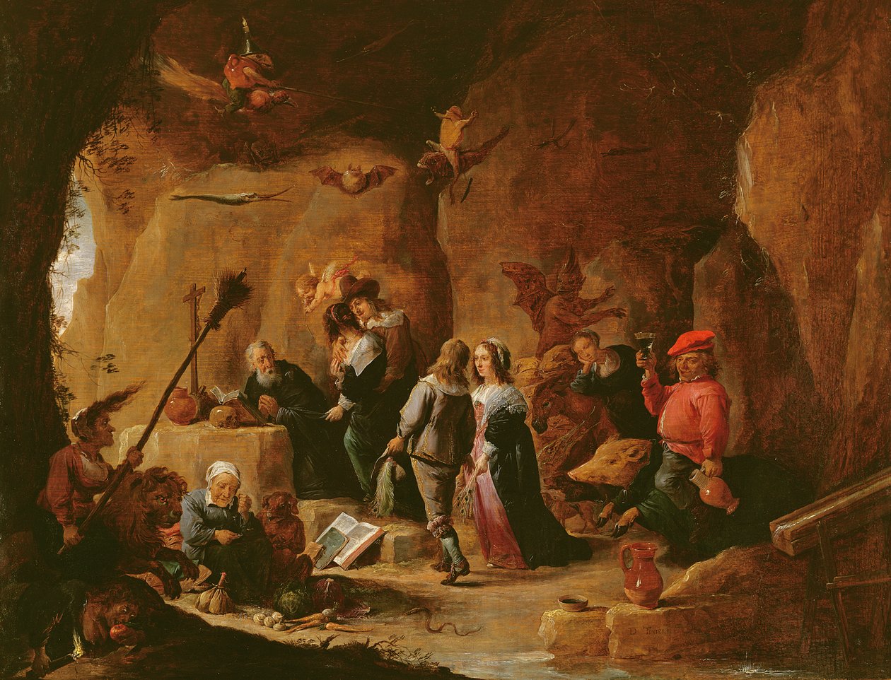 The Temptation of St. Anthony (olje) av David Teniers the Younger
