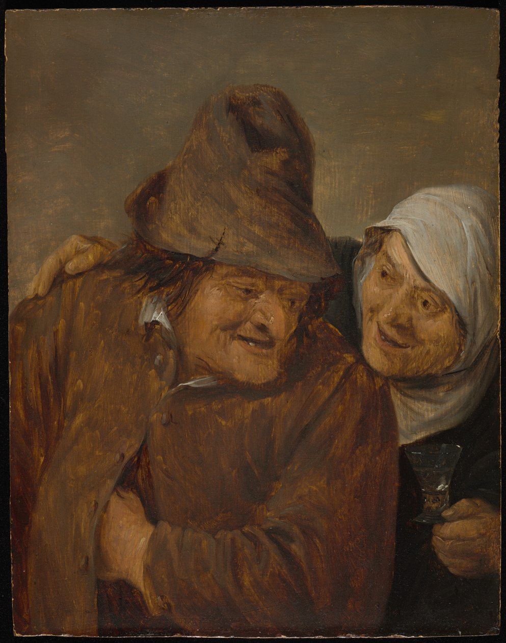To bønder med et glass vin av David Teniers the Younger