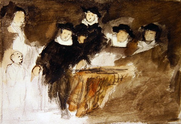 En erindring om et maleri av Bol (akvarell på papir) av David Wilkie