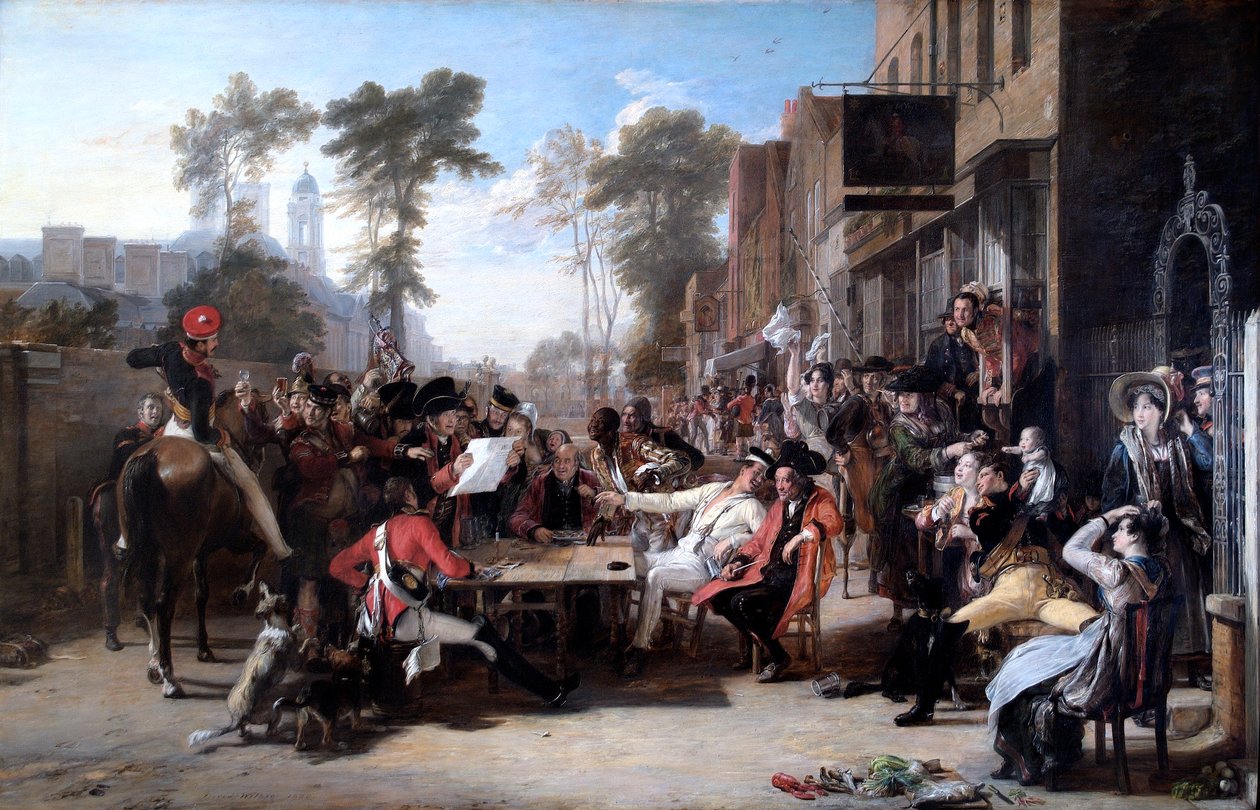 Chelsea Pensioners Reading the Waterloo Dispatch (olje på lerret) av David Wilkie
